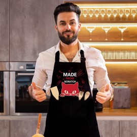 Dhecvbd Made From Scratch,Funny men's aprons, Naughty Birthday Gifts for Husband, Boyfriends, BBQ Gifts, Mens Cooking BBQ Apron Joke Apron,Father's Day Gifts,Unique Birthday Gifts