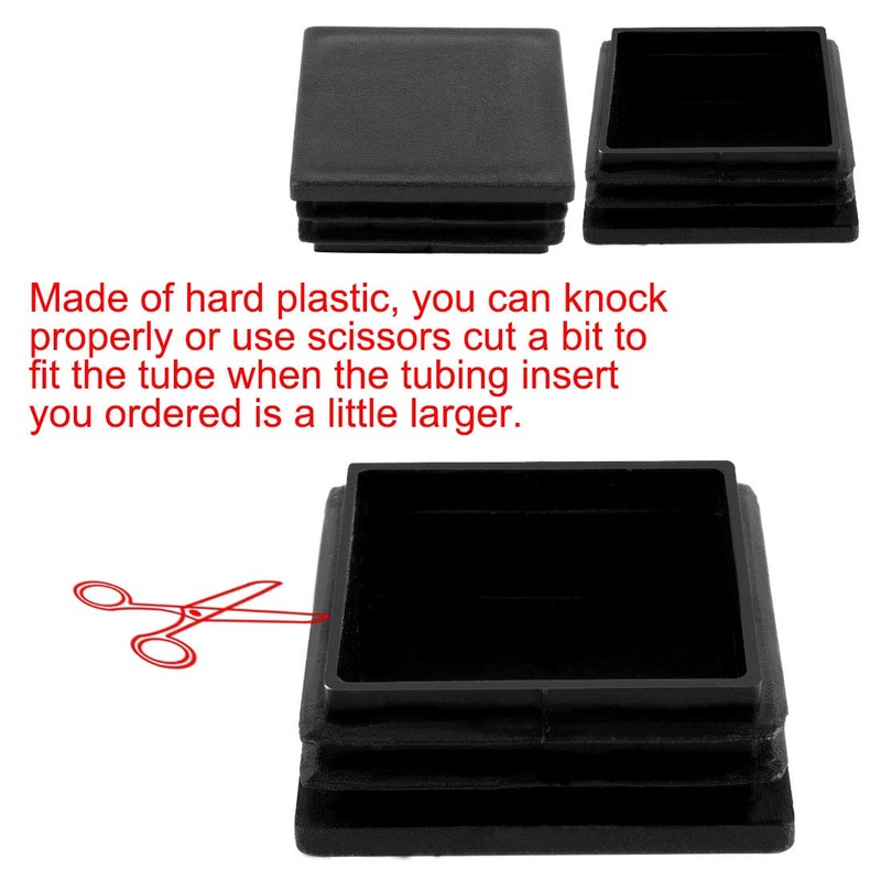 Sourcingmap 5 Pcs 50mmx50mm Plastic Square Tubing Inserts End Blanking
