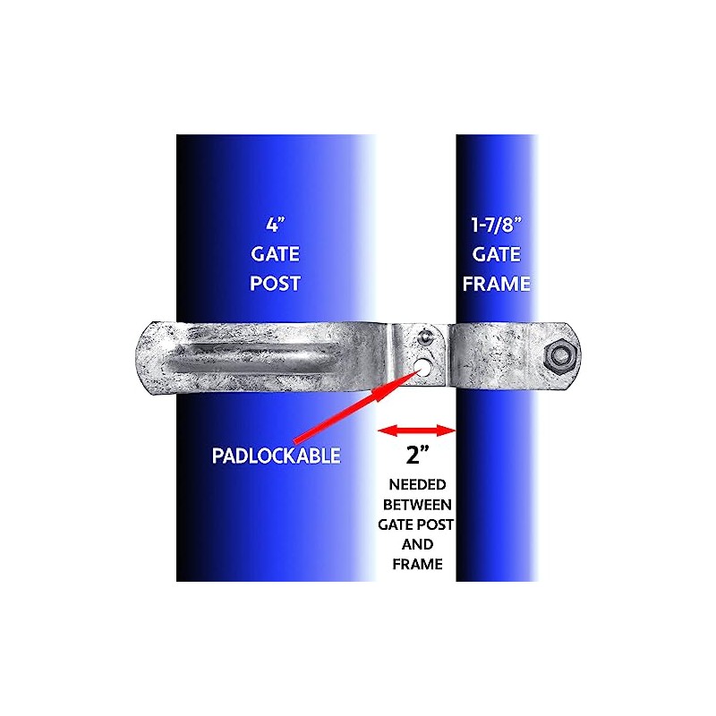 Heavy Duty 1-7/8" x 4" Chain Link Fence Gate Latch.