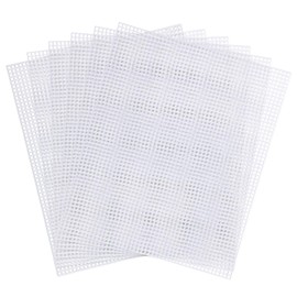 6pcs Plastic Mesh Canvas Sheets, 11.02x9.06in 5CT Plastic Mesh Canvas Plastic Mesh Canvas Sheets for Embroidery Plastic Mesh Screen for DIY Crochet Crafts(Transparent)