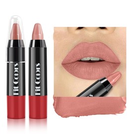 Lápiz de labios mate ultra chic,Crayón de labios rico en vitamina E,Color mate ligero sin secarse ni desvanecerse,Maquillaje de labios resistente al agua de larga duración (02#, M)