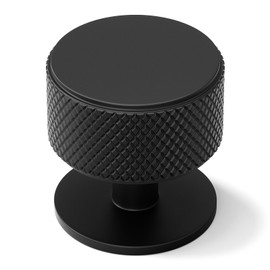 goldenwarm 5 Pack Black Drawer Knobs, Knurled Matte Black Cupboard Door Knobs Aluminum Alloy Single Hole Cabinet Handles