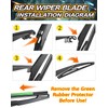Rear Wiper Arm Blade Assembly, Replacement for Toyota RAV4 2013-2018