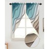 BEMIGO Swag Valances for Windows, Ombre Stripes Turquoise Brown Rod