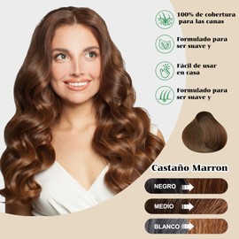Champú Instant Hair Color para Cabello,Champú para Teñir el Cabello,Cobertura 100% de Canas,Champú para Teñir el Cabello Negro 3 en 1,Coloración a Base de Hierbas en Minutos para Mujeres y Hombres,Castaño Marron