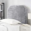 DormCo Mo' Fur College Headboard - Softest Plush Frosted Gray