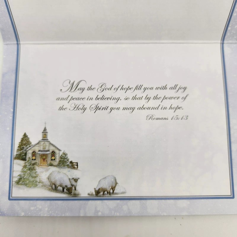 Lang One LANG Petite Linen Glitter Christmas Card & Stamp