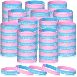 Kenning 200 Pcs Loss Awareness Pink and Blue Miscarriage Silicone Bracelets Pregnancy Loss Awareness Bracelets Support for Memorials Remembrance Fundraising Keepsake Gift Giving Women and Men
