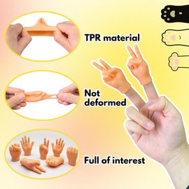Seawah 6PCS Mini Hands for Cats - Funny Tiny Hands Cat Finger Interactive Toys - Puppet Small Little Hand Finger Soft Elastic Rubber - Whimsical Gifts for Cat Lovers