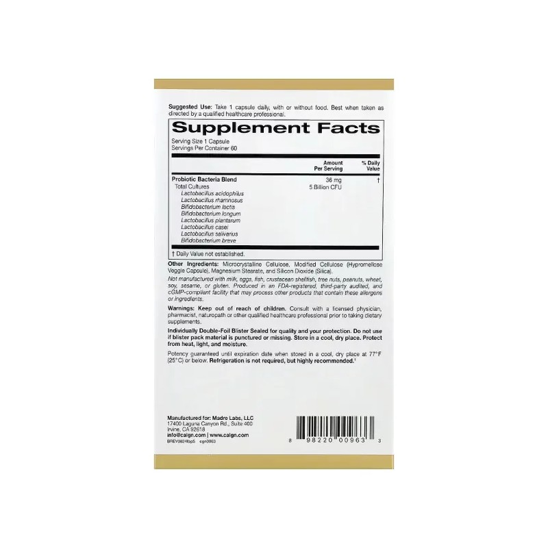Lactobif Probiótico Cápsulas Salud Intestinal