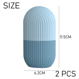 2 Pieces Facial Ice Tray, Facial Ice Roller, Facial Ice Massage, Depuffing Facial Ice Mold, Ice Roller, Facial Ice Roller, Face Tightening (Green, Blue)