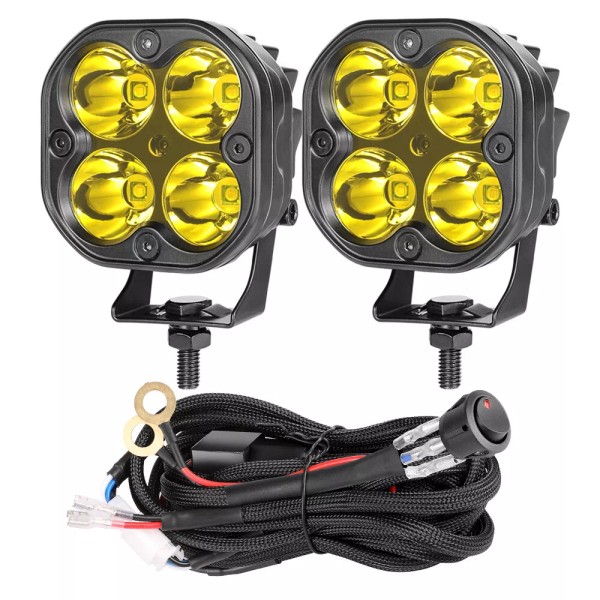 Unbranded For Ford Bronco 2x 3" Yellow LED Cube Ditch