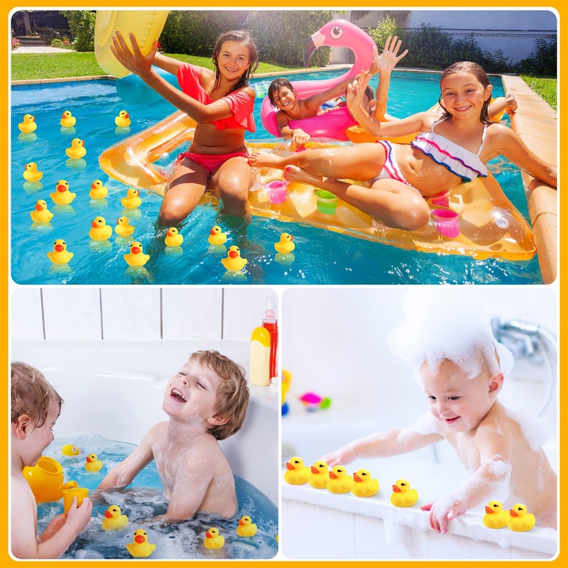 Teling 200 Pcs Mini Rubber Ducks in Bulk Yellow Tiny