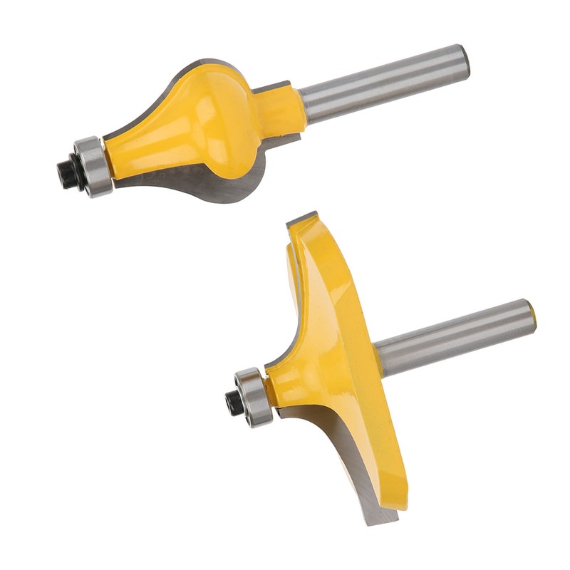 2pcs 8mm Shank Armrest Handrail Router Bit Set with Bearing