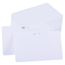 PATIKIL PVC Cards with Horizontal Slot Punch, 100 Pcs 30Mil Graphic Quality Printable Blank Cards for ID Badge Business Card Credit Card, White