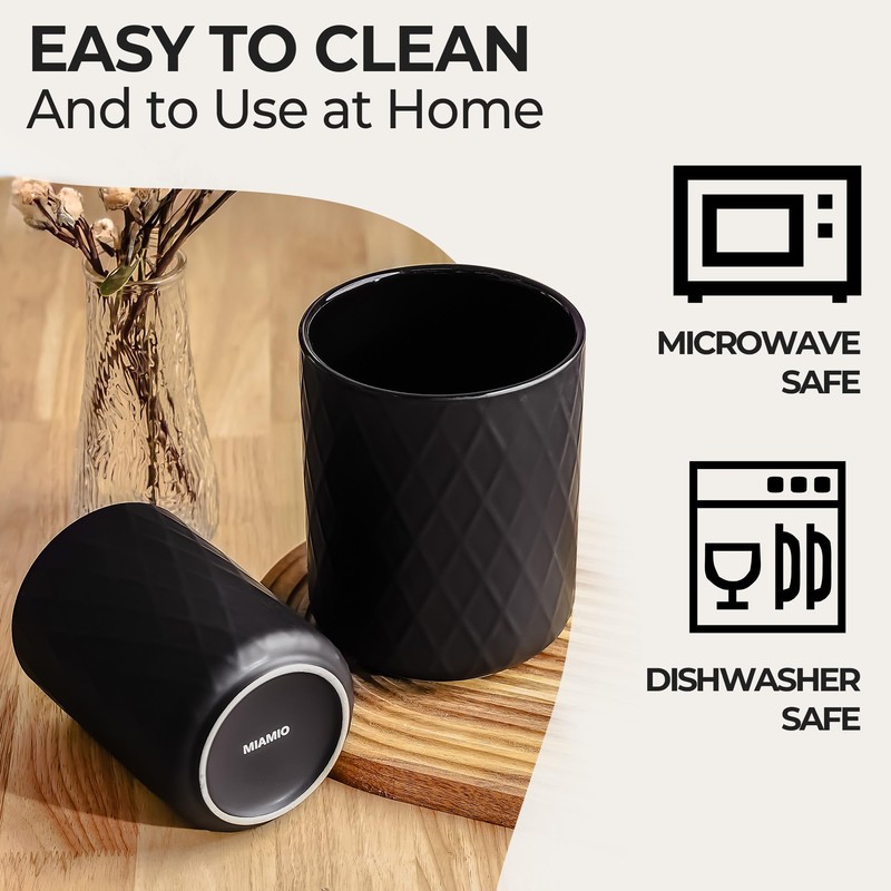 MIAMIO – Kitchen Utensil Holder Ceramic/Kitchen Organizer Set, Farmhouse Decor