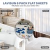 Lavisun Twin Flat Sheets 6 Pack,White Brushed Microfiber Bed Sheets,