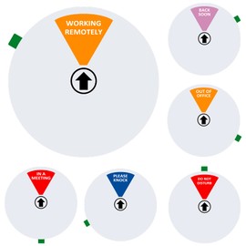 Office Door Sign,Do Not Disturb,Come in Welcome,Out of Office,in a Meeting,Back Soon,Working Remotely Sign, Privacy Door Sign for Home Office Conference Supplies (6 Inch,Silver)