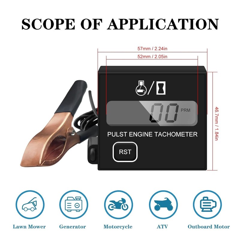 Digital Chainsaw Tachometer Car Spark Plugs Engine Digital Tach Meter