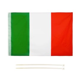 LEIVESTE - Italy Flag, Weatherproof with Loop for the Italian Flag Pole 60 x 90 cm, Tricolour 2 Free Ties (60 x 90 cm)