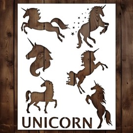 Unicorn Stencil | Reusable Cute Fantasy Awesome Unicorn Kids Children Stencils for Painting on Wood, Glass, Wall, Rock, Fabric, Walls, Canvas, Glassware | Unicorn Stencil Template 8.5"x 11"