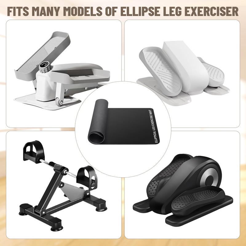 Under Desk Elliptical Mat - Non-Slip Exercise Equipment for Peloton