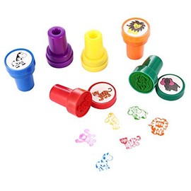 Animals Stamps for Kids, LUCKYBIRD Animal Self Ink Stamps/Plastic Fun Stamps for Kids, 6 Count
