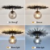 UOFUS Small Black Flush Mount Ceiling Light with Glass Globe