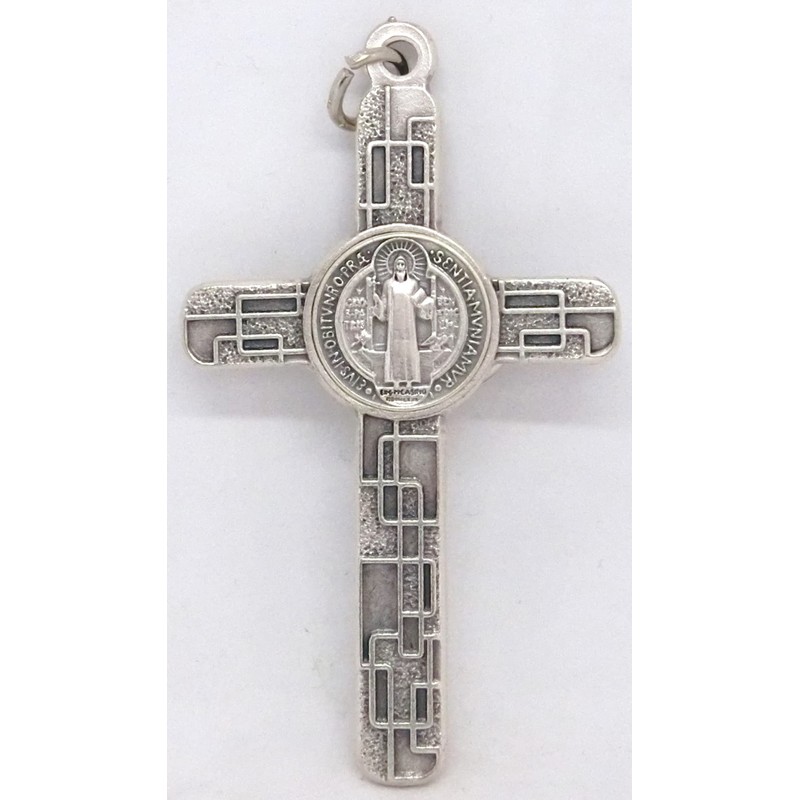 GTBITALY 10.674.31 ms Cross of Saint Benedict Silver with Mosaic
