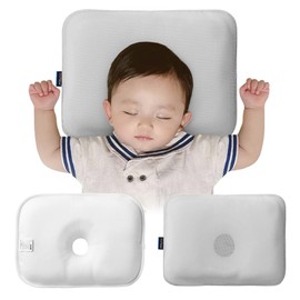 Gio Pillow, Baby Pillow, Baby Pillow, Cliff-head Prevention Pillow, Donut Pillow, Baby Shower, Baby Preparation, Newborn Baby Pillow, Anti-Cliff Pillow, Anti-Cliff, Baby Pillow, Mesh (M, Pearl Gray)