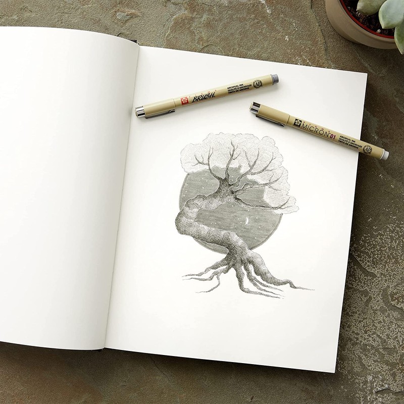 SAKURA Pigma Micron Fineliner Pens, Multi-tip Set, Archival Gray Ink,