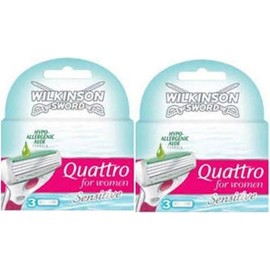 Wilkinson Quattro for Women Sensitive Razor Blades (2 x 3 Packs)