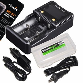 EdisonBright Fenix are-C1+ Plus Smart Digital Display Home/in-car Battery Charger Battery Carry case