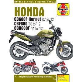 Honda CB600F Hornet ('07 to '12), CBF600 ('08 to '12) & CBR600F ('11 to '12)