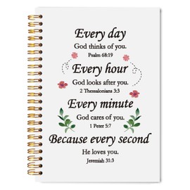 WNAGT Christian Spiral Notebook 5.5x8.3, Jeremiah 31:3 Bible Journaling Notebooks, Church Notes Journal, Bible Verse Notebooks for Note Taking, Religious Scripture Journals for Writing