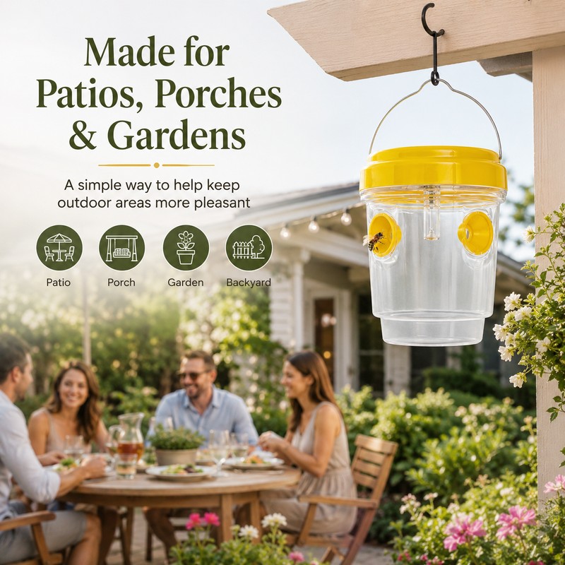 Solar Wasp Trap for Outdoor Pest Control – Reusable Hanging
