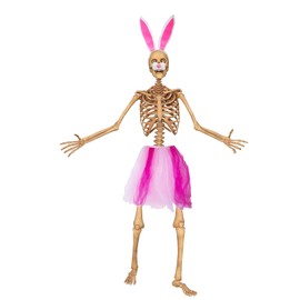 CIXICM 12 ft Easter Skeleton Costume Accessories Set Includes Bunny Ear Nose Decoration Gauze Skirt for Giant Skelly Easter Decorations Outdoor Garden Lawn