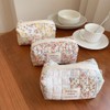 AIXXCUVQ Checkered Floral Makeup Bag Soft and Comfortable Cotton Cosmetic