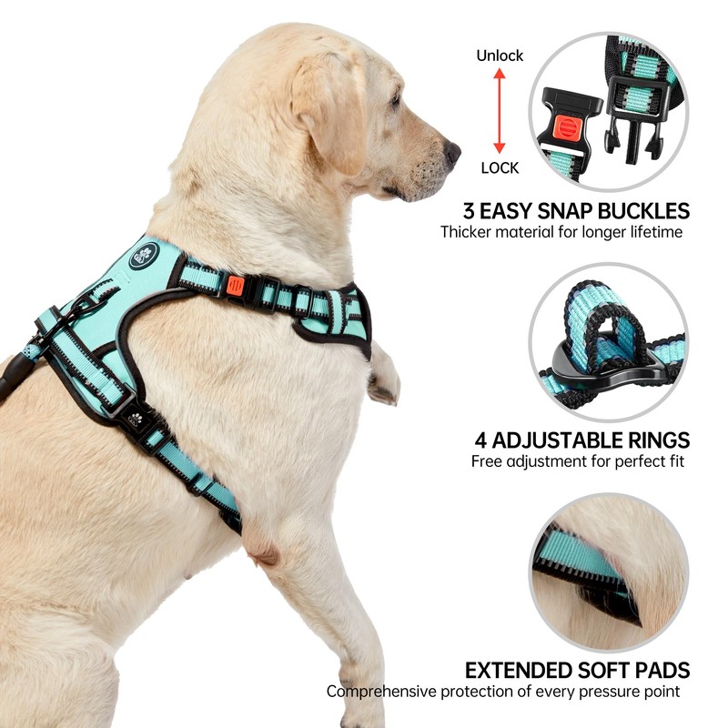 NESTROAD No Pull Dog Harness,Adjustable Oxford Dog Vest Harness with