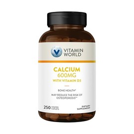 Vitamin World Calcium 600mg + Vitamin D3 250 Coated caplets