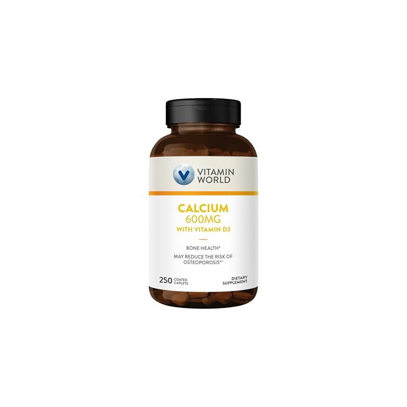 Vitamin World Calcium 600mg + Vitamin D3 250 Coated caplets