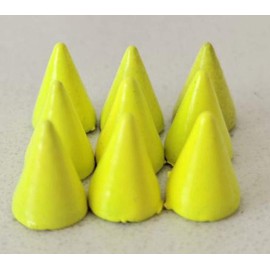 50 Set 7x10mm Metal Screw Back Rivet,Colorful Painted Bullet Cone Studs and Spikes for Clothes DIY Leather Handcraft (Yellow)