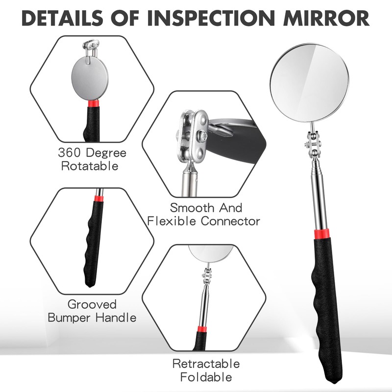 Copkim Copkim 1 Pcs Telescoping Inspection Mirror, 29 Inch Mechanics