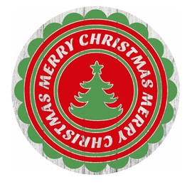 PhotoSteel Merry Christmas Decor Metal Sign Circle - 11.75"