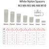 M10 x 20mm White Nylon SPACERS Plastic Standoff Washers Outside