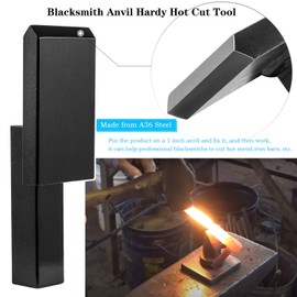 Blacksmith Anvil Hardy Tool Set 1Inch Creasing Tool Stake,Bottom Fuller,Hot Cut Tool,Turning Bending Scrolling Fork.(4PCS)