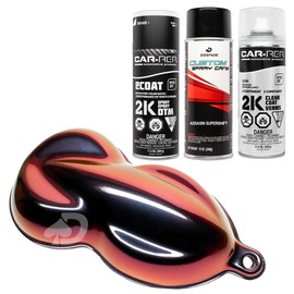Chameleon Spray Paint Kit | Includes Sealer, Aerosol Color Shift Spray Paint, and Gloss Clear for Cars, Bikes, Wheels. Strongest Automotive Grade Shifting Effect. (Black, Red, Orange, Gold - ASSASIN BLACK KIT)