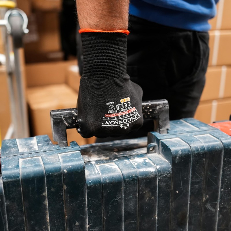 linconson 12 Pack Extreme Grip Lightweight Nitrile Coated Construction &