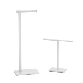 Modern Toilet Paper Holder and Vanity Towel Holder Set, Matte White Freestanding Tissue Holder, Gatco Combo Housewarming Gift