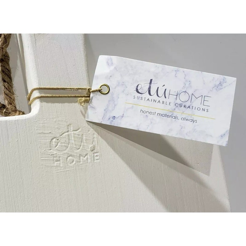 ETU Home White Rectangle Mod Charcuterie Board Reclaimed Wood